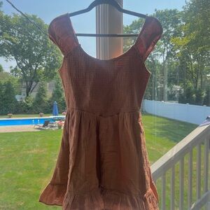 NWT Rust Light Orange Mini Dress w/ shoulder sleeves